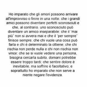 Ho imparato che l’amore..